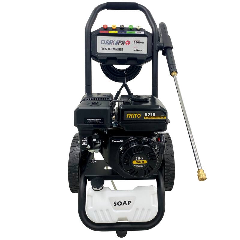 3500PSI 2.5GPM Gas Powered High Gas Pressure Washer with 5PCS Adjustable Nozzles, Onboard Soap Tank and Wand