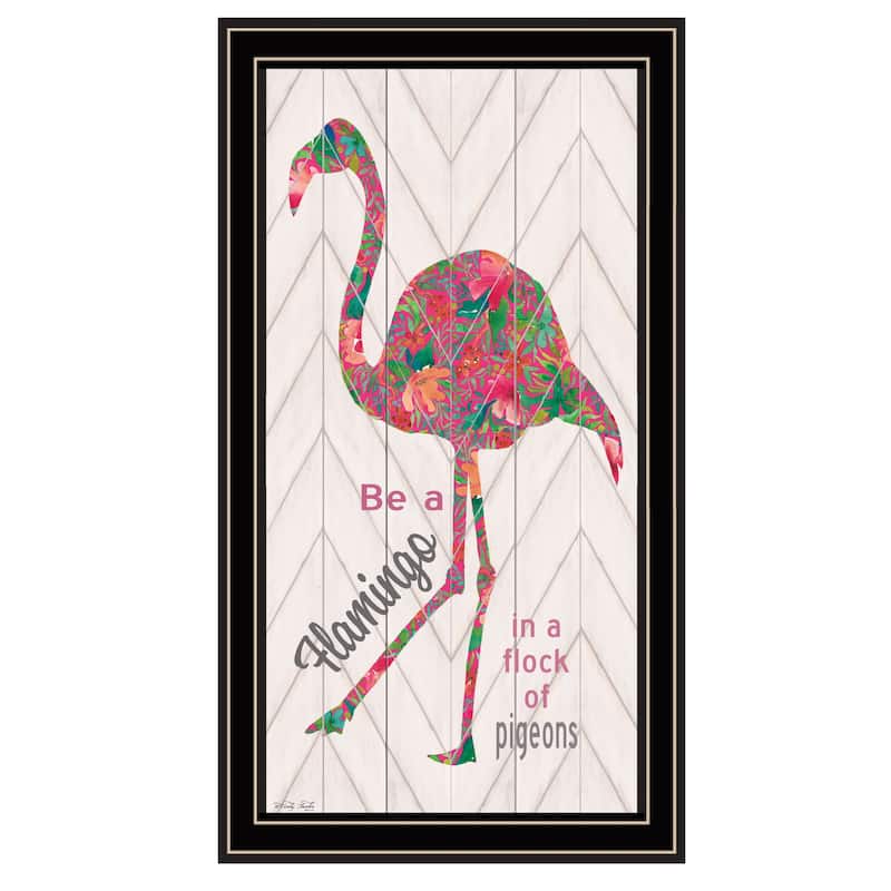 TrendyDecor4U "Be A Flamingo" Framed Print Wall Art - Multi