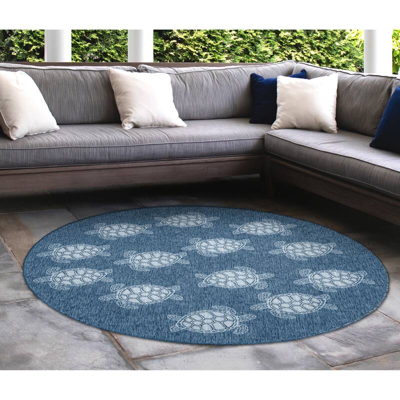 Liora Manne Carmel Collection Sea Turtles Indoor/ Outdoor Area Rug