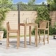 preview thumbnail 1 of 8, vidaXL Bamboo Bar Stools with Backs Set of 2, Brown - 20.9" x 17.7" x 40.2"