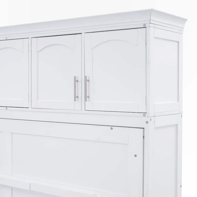 Full Size Murphy Bed Wall Bed with Top Cabinets