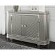 preview thumbnail 1 of 8, Chevanna Platinum Mirrored Embossed Pattern 2-door Dining Room Server - 54"W x 17"D x 34"H