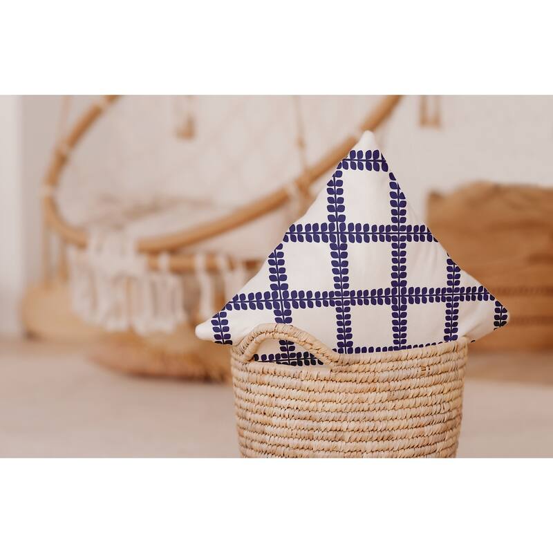Leaf Plaid Decorative Throw Pillow