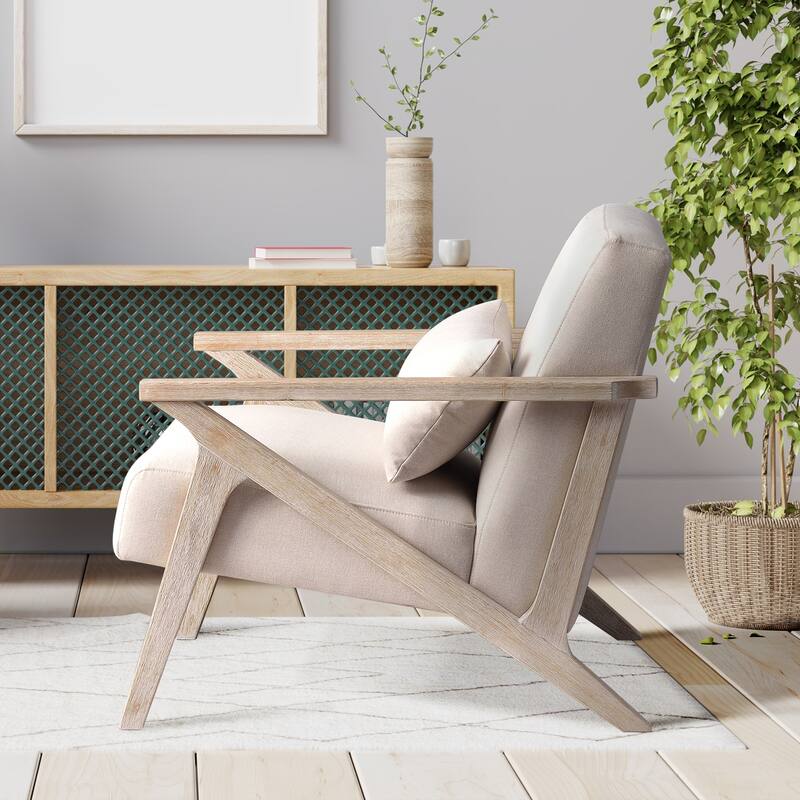 Ebello Accent Armchair Solid Hardwood Upholstered for Living Room