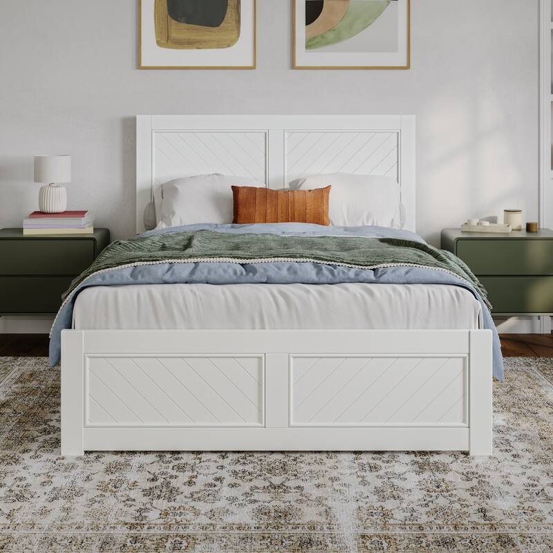 Berkshire Queen Low Profile Platform Bed with Matching Footboard