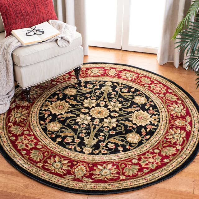 SAFAVIEH Lyndhurst Ambrogina Traditional Area Rug - 6' x 6' Round - Black/Red