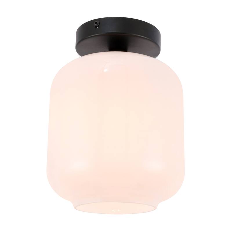 Collins 1-light Glass Cylinder Shade Flush Mount Fixture