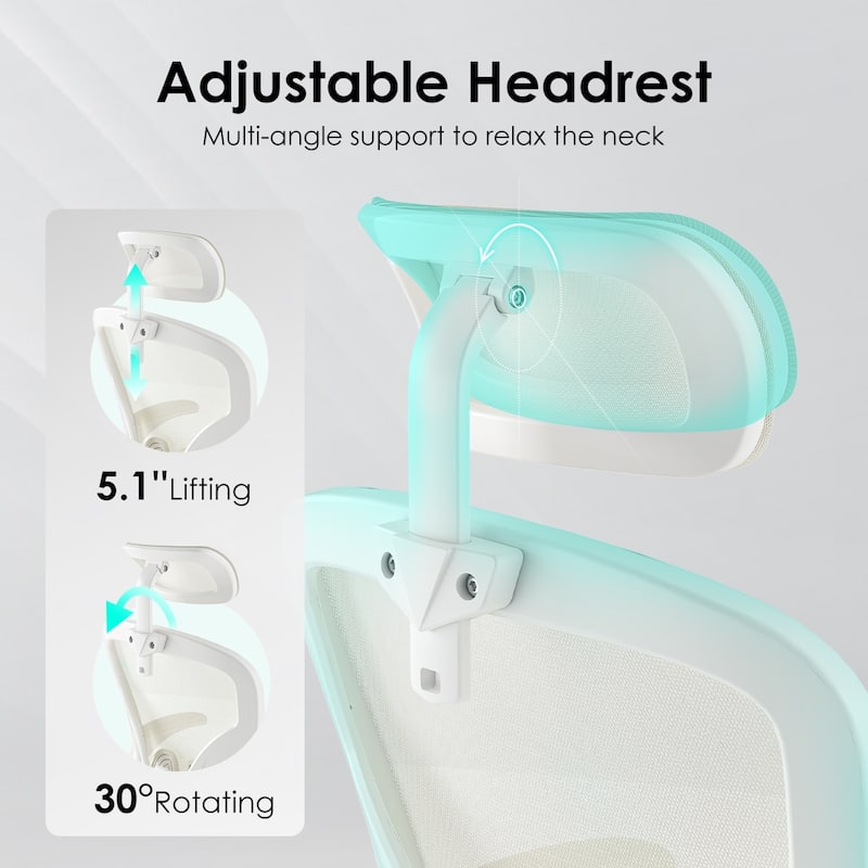 Ergonomic Office Chair, Office Desk Chair with Headrest, High Back Computer Chair with Armrests and Adjustable Lumbar Support