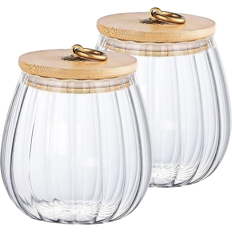 Airtight Glass Jars with Bamboo Lid and Spoons - Bed Bath & Beyond -  39462553