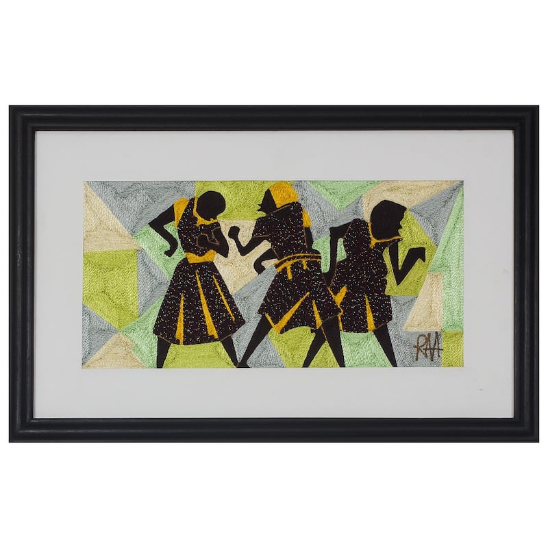 Novica Handmade Geometric Dance Silk Wall Art