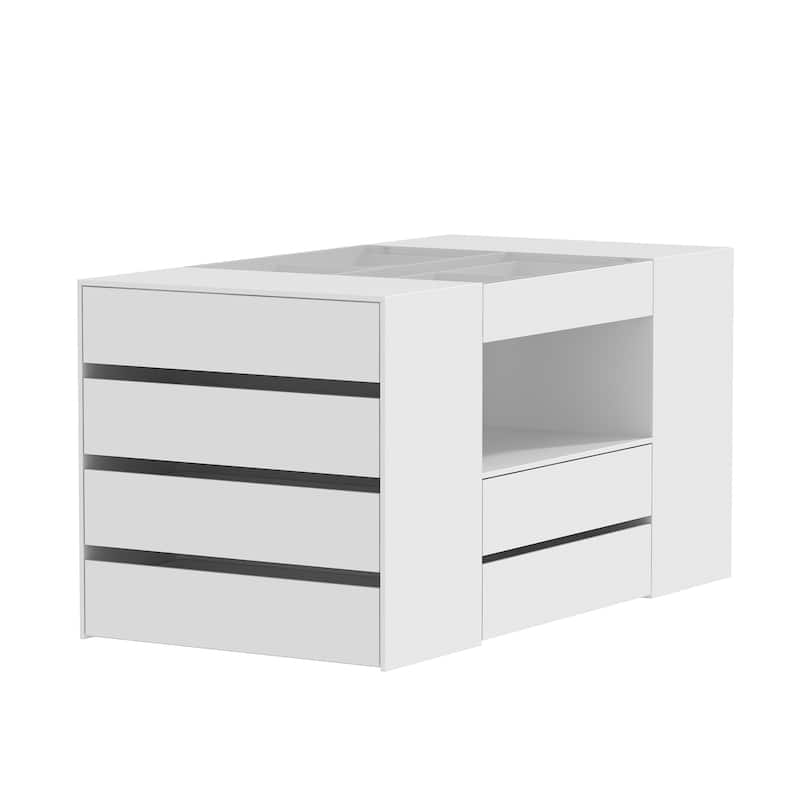 Sleek Closet Storage Island with Multiple Drawers for Accessories