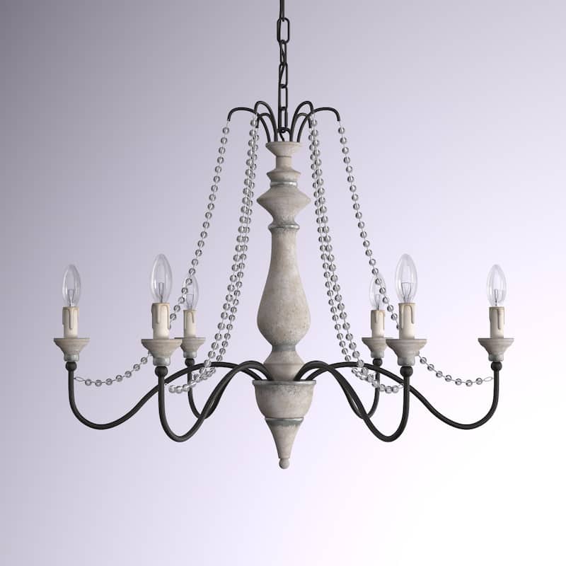 6 Candle Light Countryside Antique Style Classic Chandelier