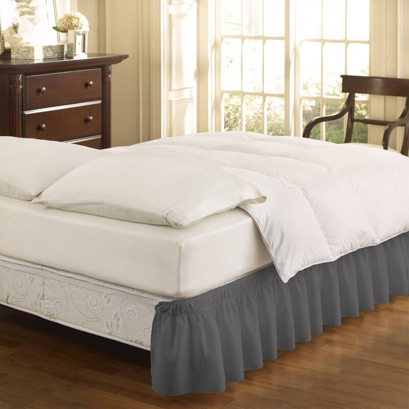 EasyFit Wrap Around Solid Ruffled Bed Skirt