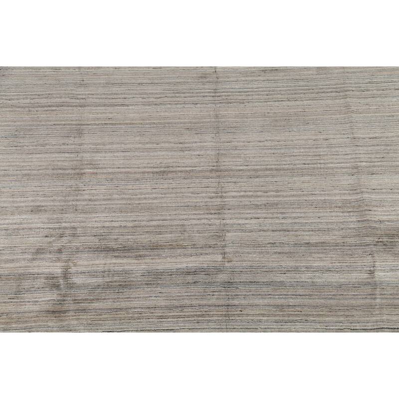 Striped Gabbeh Square Area Rug Handmade Wool Carpet - 9'9"x 9'7"