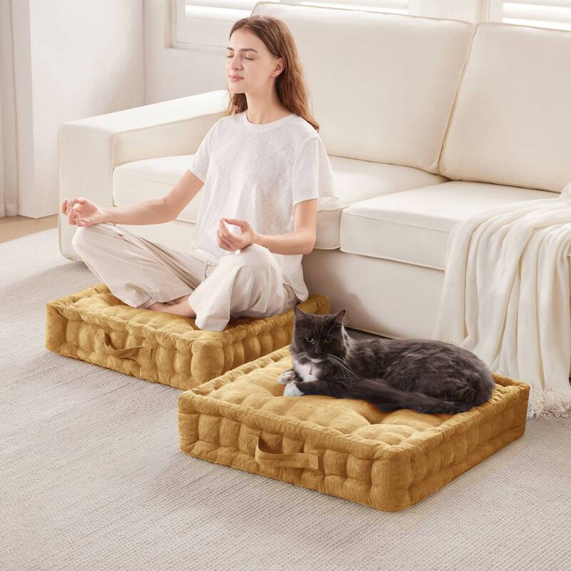 Intelligent Design Azza Poly Chenille Square Floor Pillow Cushion