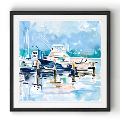 Watercolor Marina II -Black Framed Print