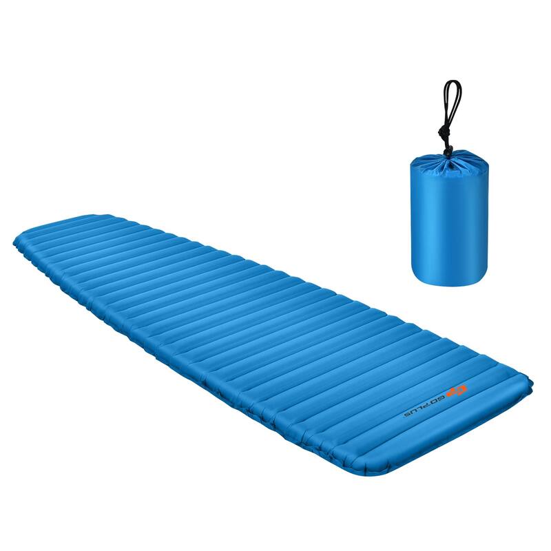 3'' Inflatable Camping Sleeping Pad Waterproof Sleeping Mat Blue/Green - Blue