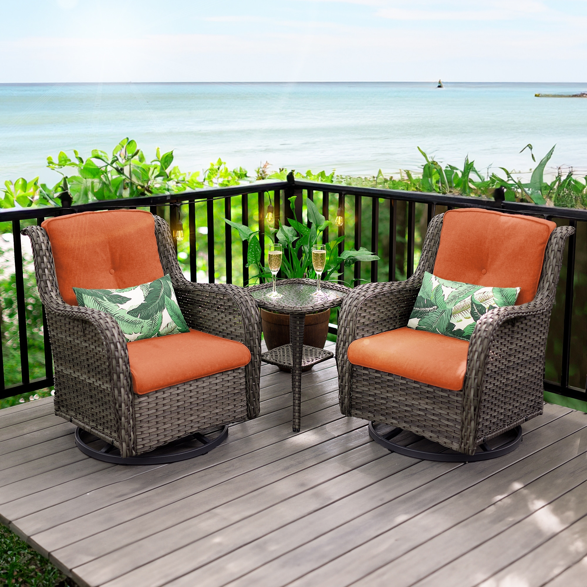 3 piece wicker rocking chair set new arrivals