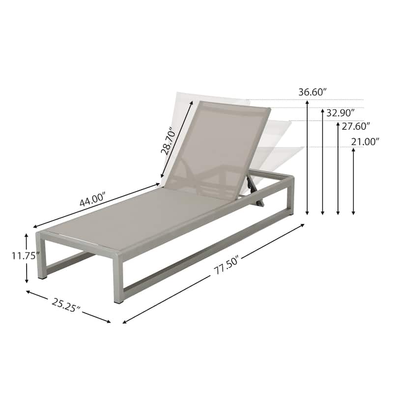 Metten Outdoor Mesh Chaise Lounge (Set of 4) by Christopher Knight Home