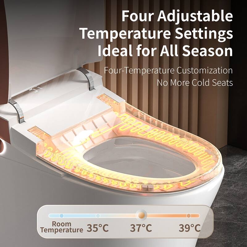 Smart Toilet Bidet One Piece Elongated with Built In Tank. Auto Open Close. Heated Seat. Warm Water. Dryer. CSA Certified