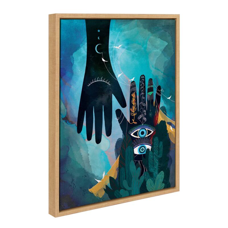 Kate and Laurel Sylvie Enlighten Framed Canvas by Faryn Hughes - 18x24 - Brown