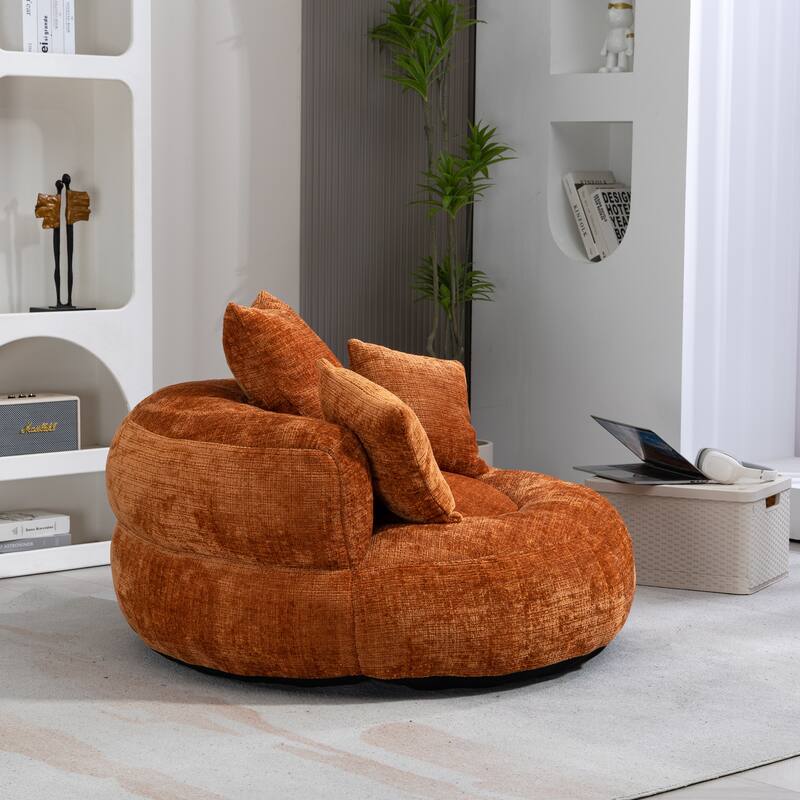Chenille Lazy Sofa with Pillows