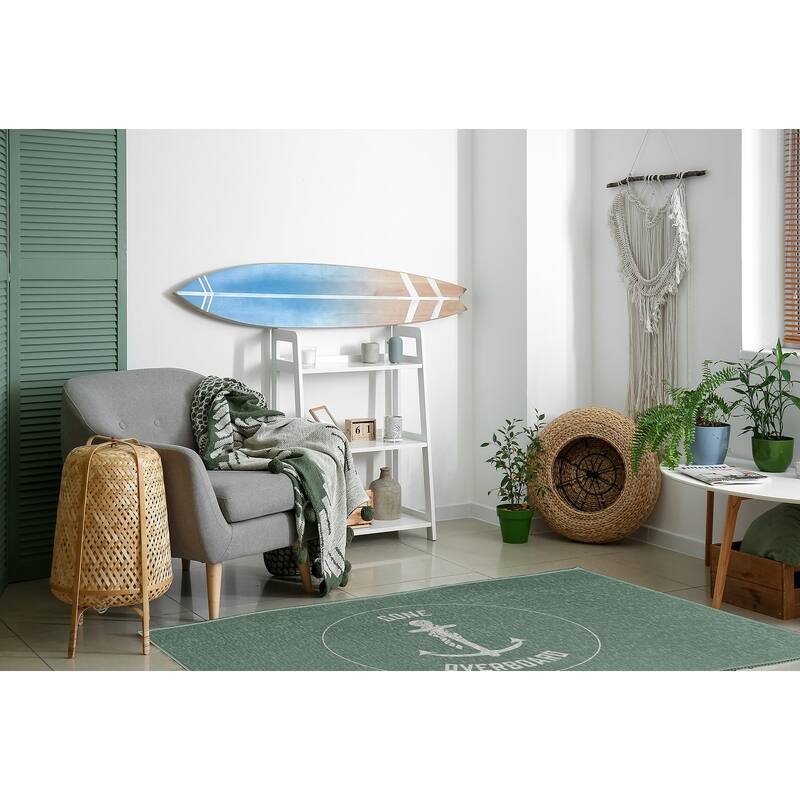 Gone Forever Overboard Nautical Chenille Rug