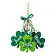 preview thumbnail 28 of 27, Glitzhome St. Patrick's Wooden Shamrock Doorknob Hanging Decor