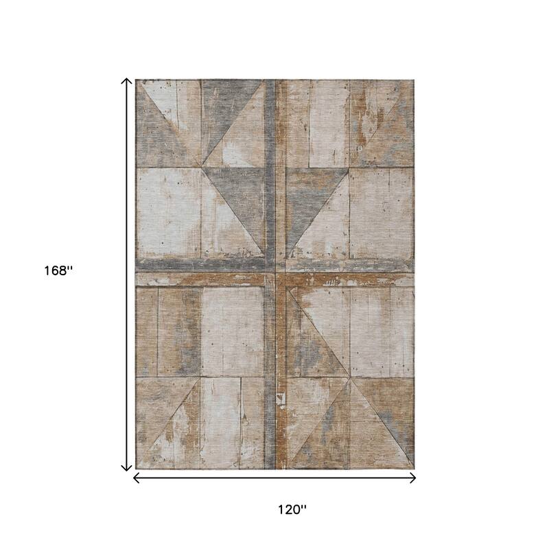 HomeRoots Geometric Transitional Rectangle Outdoor Rug