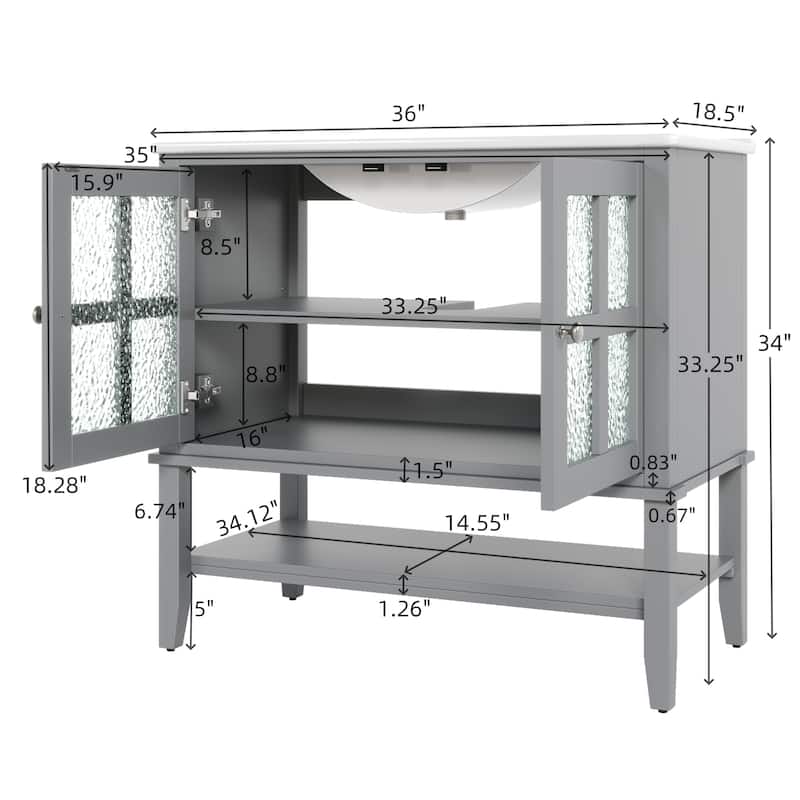 Christopher Knight Home - Kane 36-Inch Bathroom Vanity with Sink