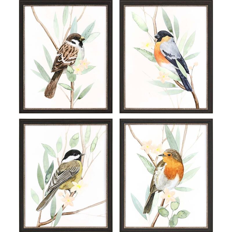 Tree Toppers S/4 Framed Art Giclee Under Glass - Multi-Color - 22 X 18 X 3