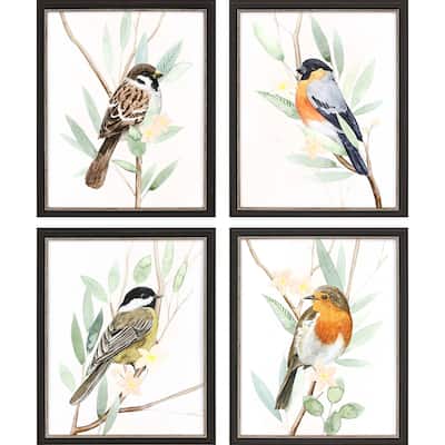 Tree Toppers S/4 Framed Art Giclee Under Glass - Multi-Color