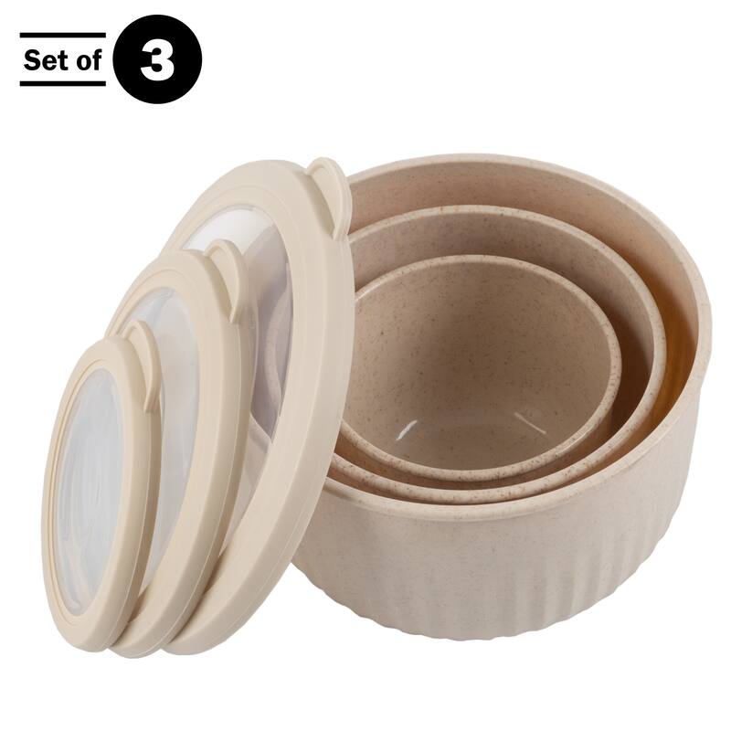 Set of 3 Bowls with Lids - Eco-Conscious Kitchen Essentials by Classic Cuisine