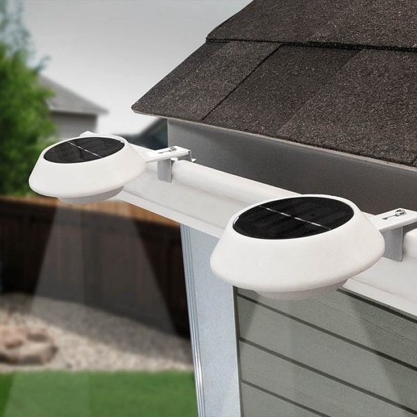 Shop 2 Pack Lunalite Round Solar Gutter Fence Lights Overstock 11651641