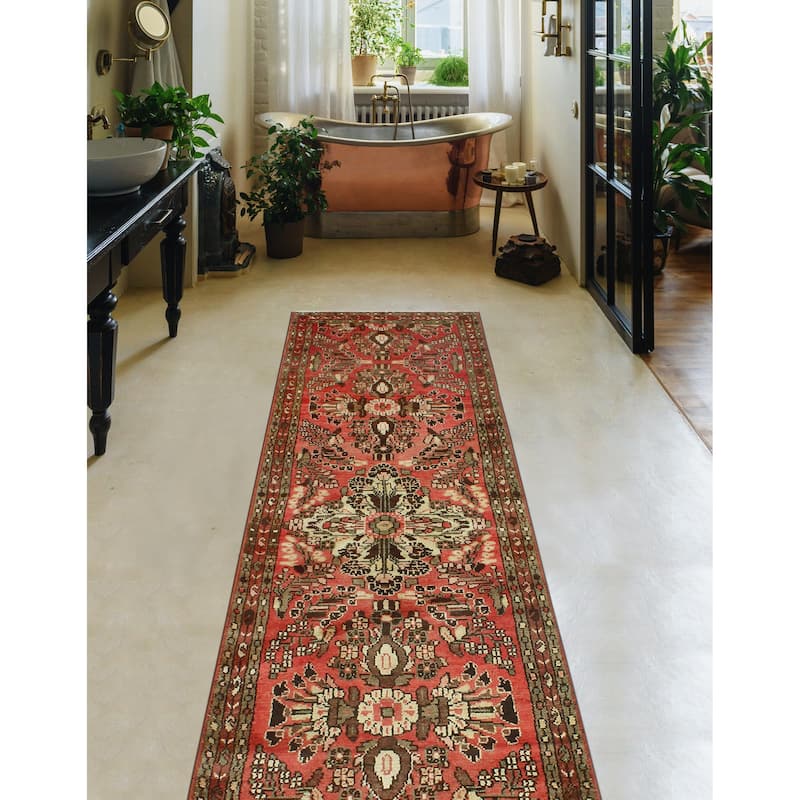 Fine Vintage Distressed Bernard Rust/Brown Runner - 2'8" x 9'7"