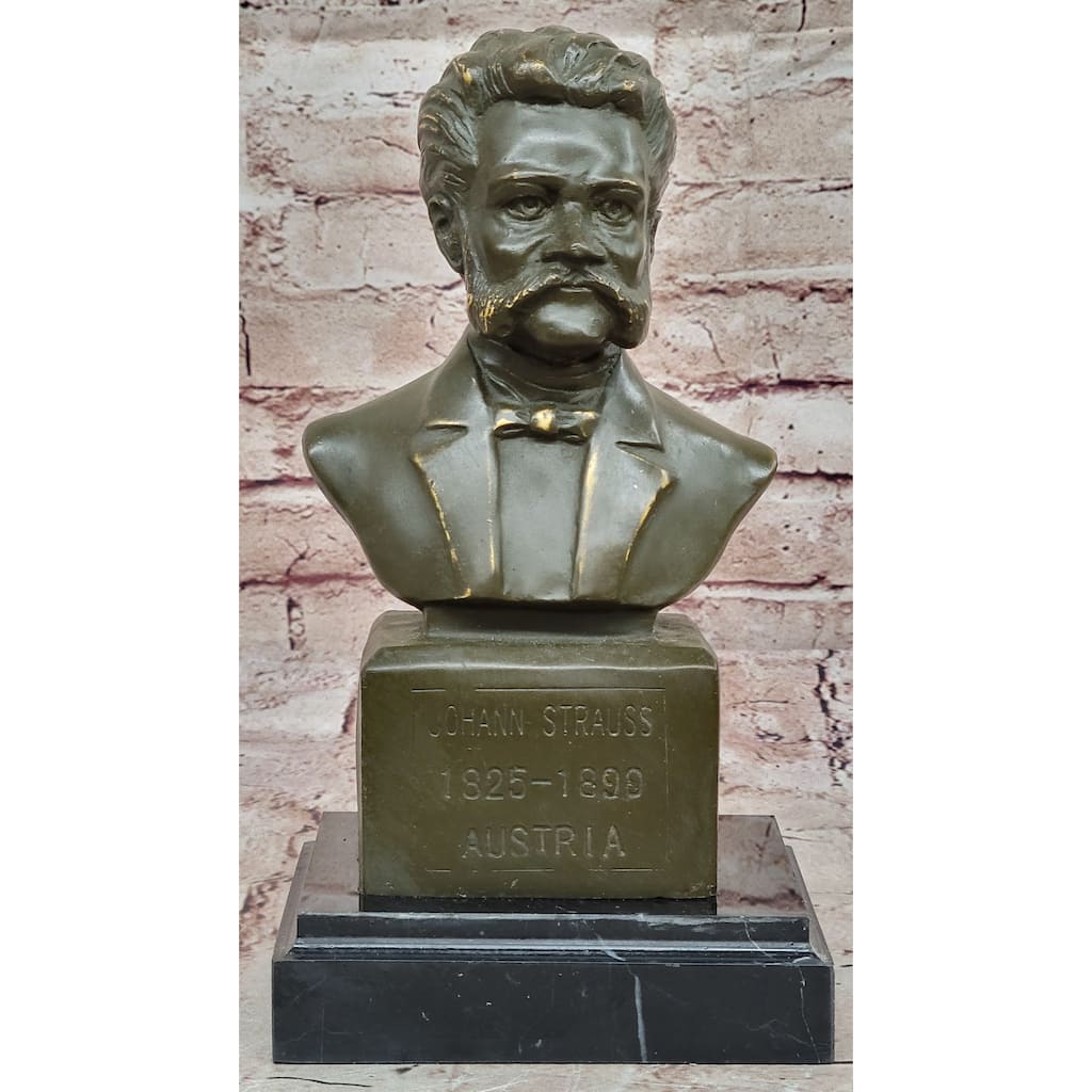 Classical Bronze Bust Of Johann Strauss – Austrian Composer