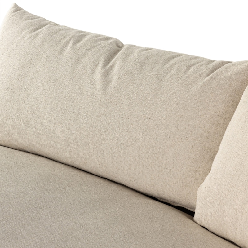Hugh Slipcover Armless Sofa-74"-Antwerp Natural