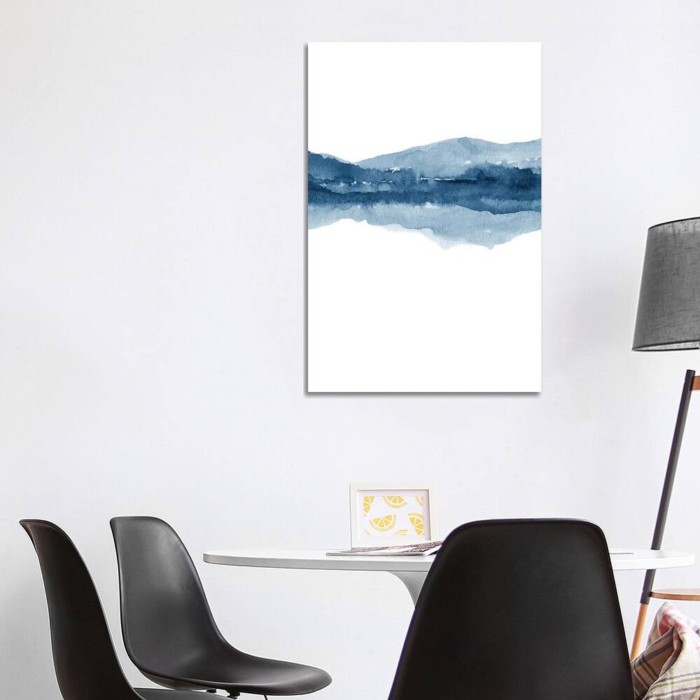 iCanvas "Watercolor Landscape X Navy Blue - 2/2" by Nouveau Prints Canvas Print