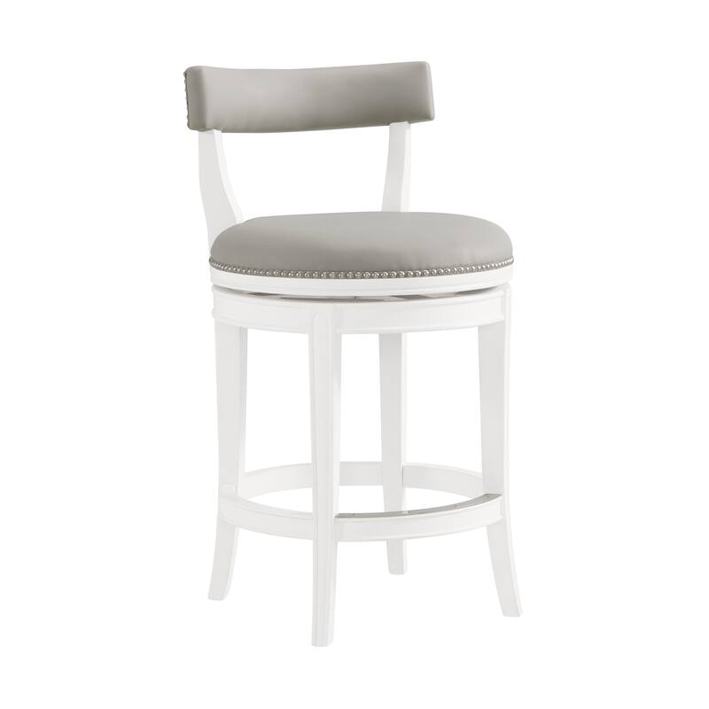 Hanover Swivel Bar Stool - Set of 2 - White - Bar Height/Counter height/Counter Height