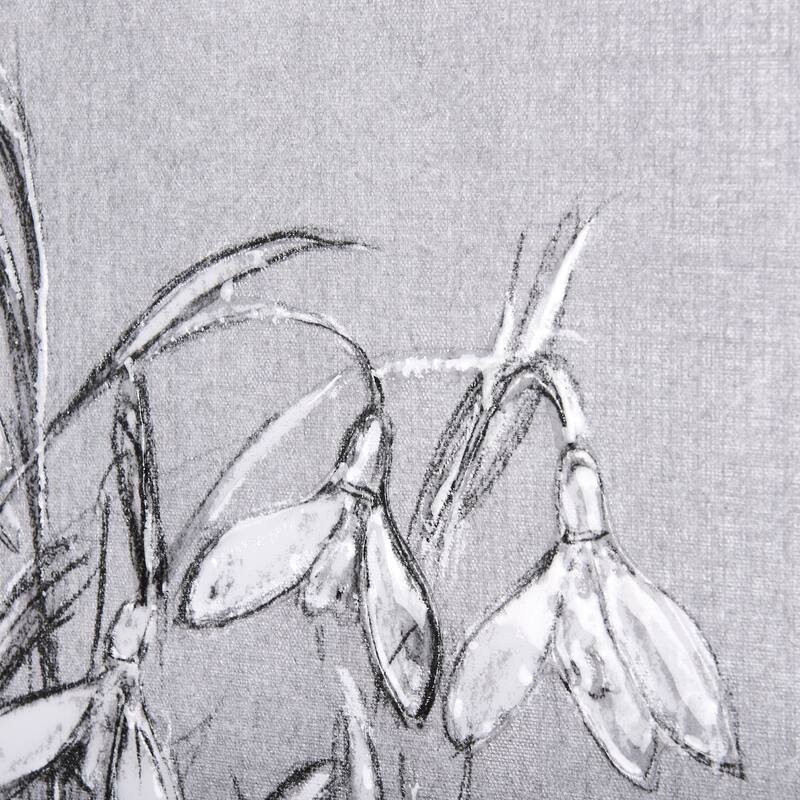 Botanical Sketches VI (Grey) (21 x 35) Canvas Art Print