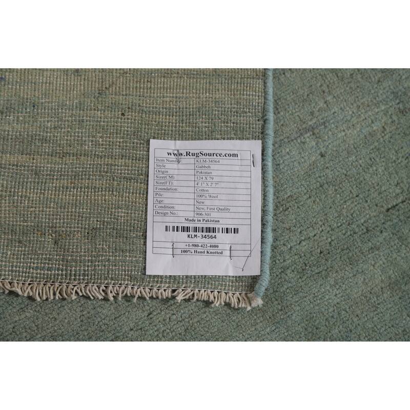 Stripe Gabbeh Modern Rug Handmade Wool Carpet - 2'7" x 4'1"