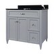 preview thumbnail 55 of 109, Vail 37" Bathroom Vanity with Cultured Marble Top Sink w/ Backsplash in White with White Basin