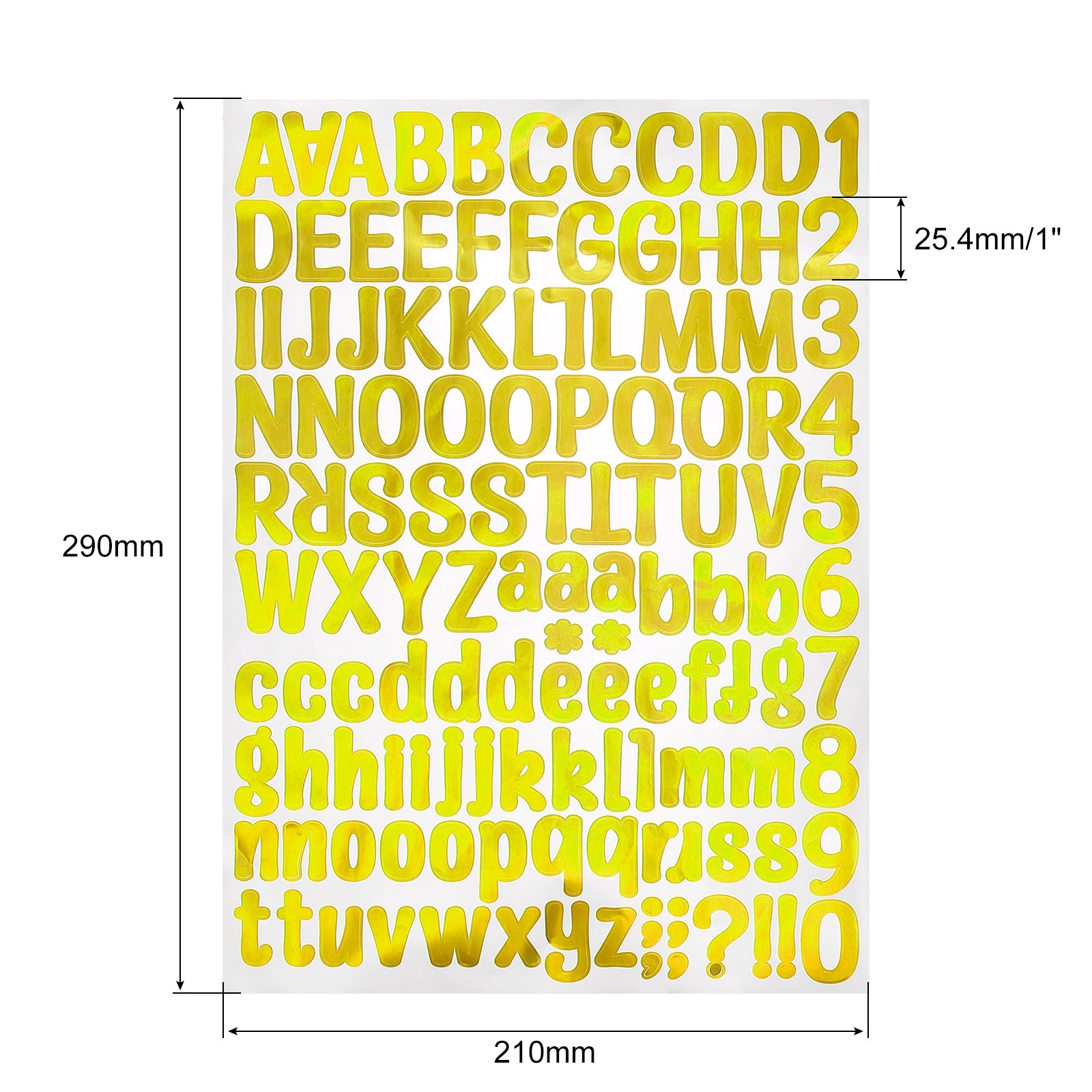 Letter Alphabet Number Stickers, Reflective Glitter 1 126 Count/Sheet -  Bed Bath & Beyond - 37501389