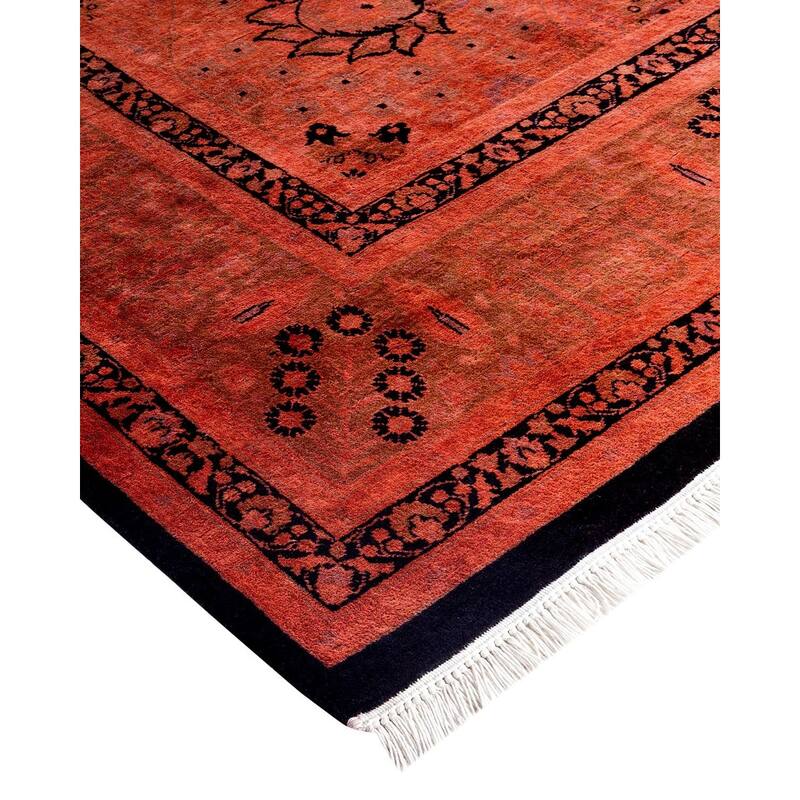 Contemporary Overdyed Wool Hand Knotted Area Rug - 6' 1" x 9' 4"