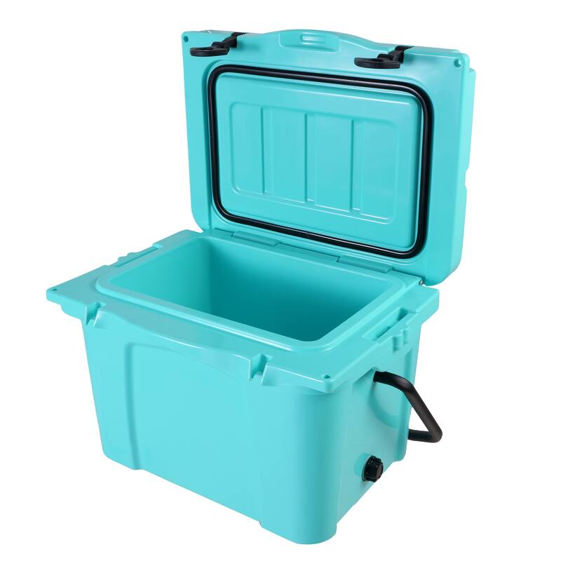 25QT Portable Cooler, Insulated Hard Cooler with Bottle Opener, Cup Holder, Forming Ruler, Travel, Beach, Camping, Fishing