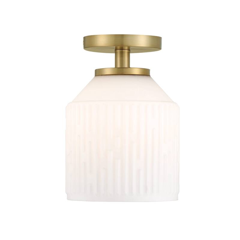 Ele 7.25 in. 1-Light Brushed Gold Modern Semi Flush Mount Light