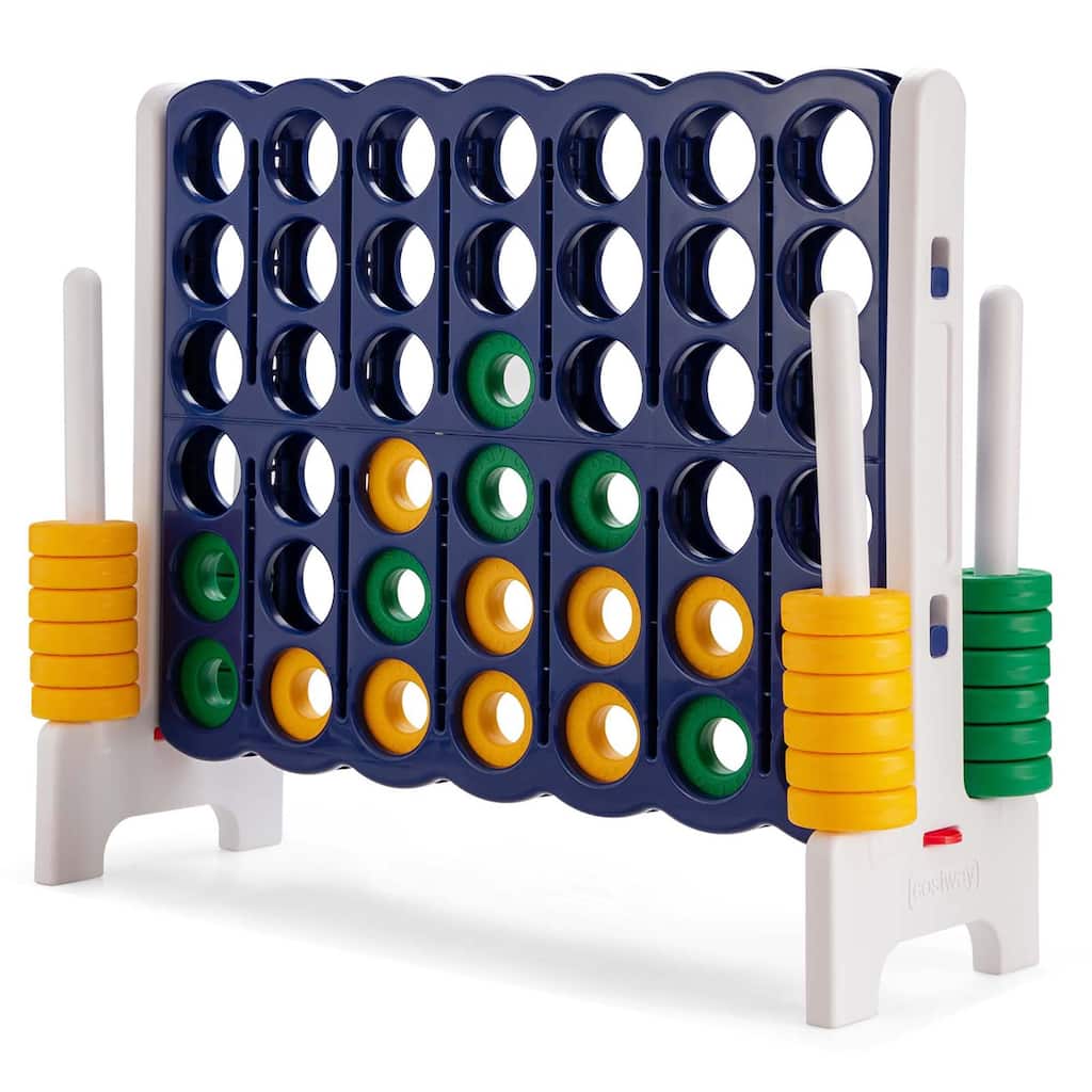 Gymax Jumbo 4-to-Score Game Set 4 in A Row Kids Adults w/ 42 Jumbo