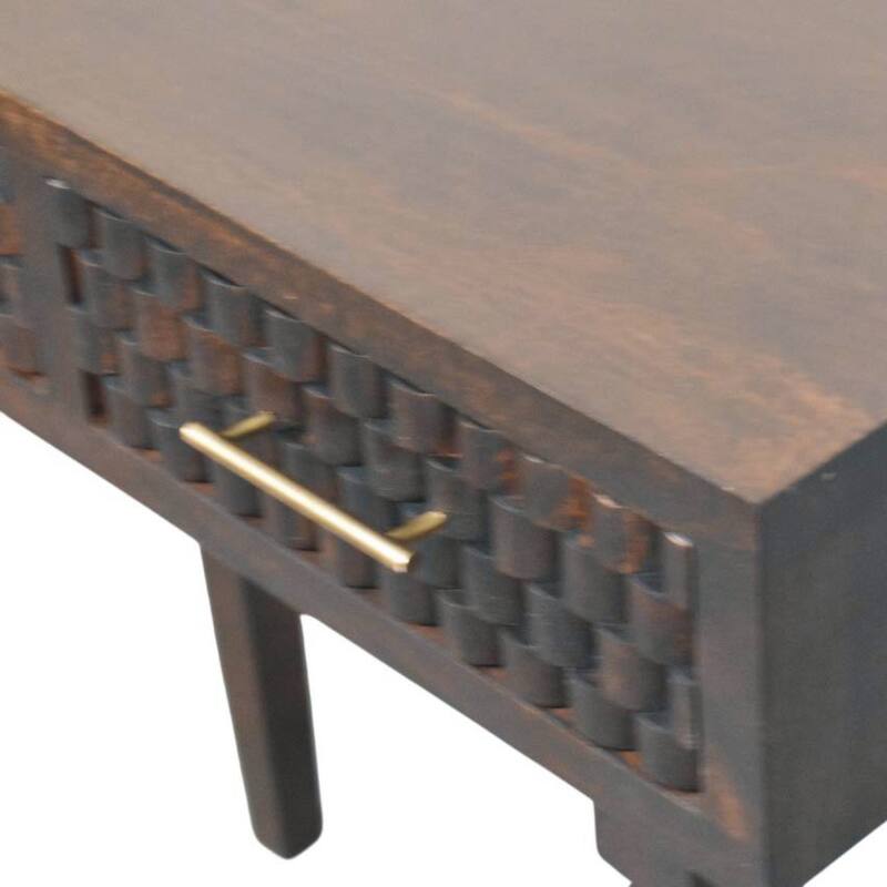 Artisan Furniture Solid Wood Arno Console Table, Black, 2-Drawers - N/A