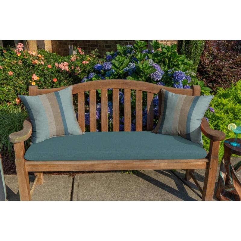 Sunbrella Stripe Fabric 1-Piece Indoor/Outdoor Square Throw Pillow, 18"W x 18"L