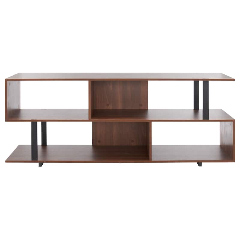 SAFAVIEH Tasia Large Media Stand - 62" W x 14" D x 24" H - 62Wx14Dx24H - Walnut/Black